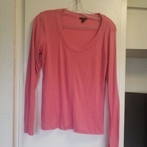Ann Taylor Petite Peach Long Sleeve top Size LP